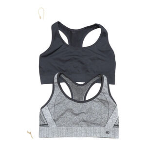 Mondetta Sports Bra 2‑Pack XL Black Gray Seamless Mesh No Padding